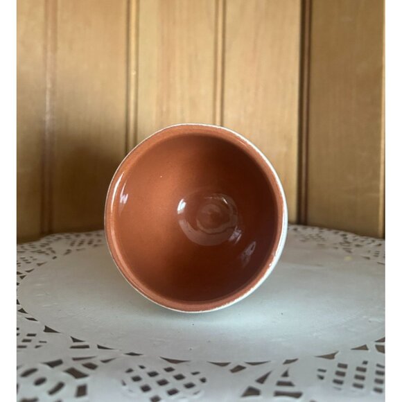 Vintage Stangl Pottery Egg Cup Fruit Flowers Apple Green Stripe - Picture 3 of 6